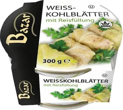 Produktbild von Bazar Weißkohlblätter mit Reisfüllung 300g