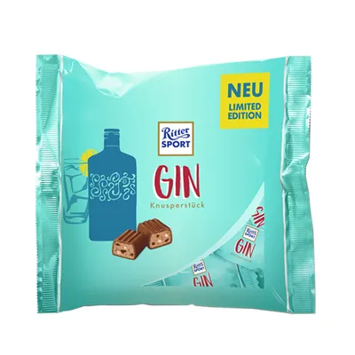 Produktbild von Ritter Sport Gin Limited Edition einzelverpackte Knusperstücke 200g