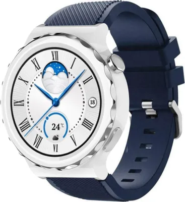 Produktbild von Strap-it Huawei Watch GT 3 Pro 43mm Silikonarmband (Dunkelblau)