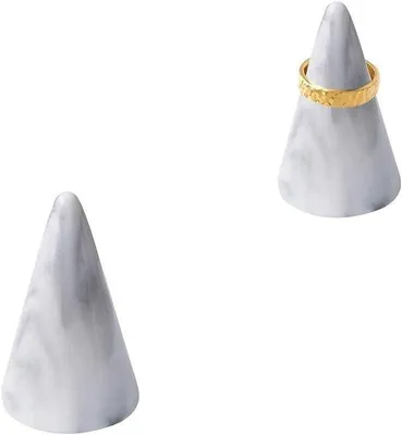 Zdjęcie produktu dla Ceramiczne uchwyty do pierścionków Torens, nowoczesne, stożkowe, zestaw 2 sztuk, biżuteria