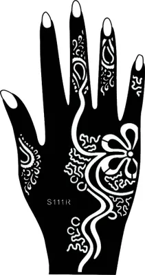 Produktbild von Henna Tattoo Schablone für die rechte Hand