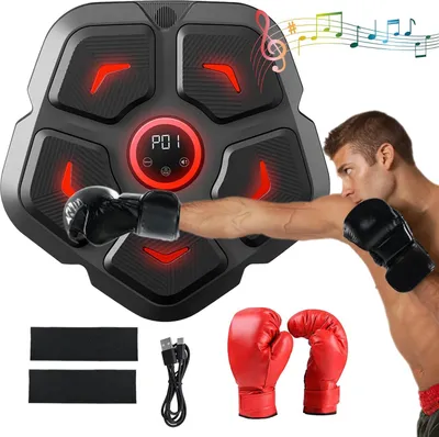 Produktbild von Musik-Boxmaschine, Boxmaschine mit Musik, Musikboxmaschine, Wandhalterung für zu Hause Musikboxer, mit 3 Trainingsmodi und 9 Geschwindigkeit