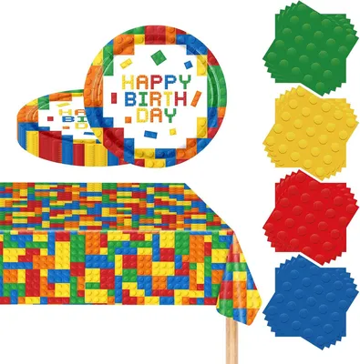 Imagen del producto de Conjunto de artículos para fiestas - Set de 37 piezas - Vajilla de papel para fiestas infantiles, que incluye platos, mantel, servilletas y decoración para mesas, ideal para fiestas de cumpleaños y baby showers