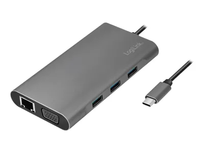 Obrázok produktu pre Logilink Dockingstation USB 3.2 Gen1,USB-C, 10-Port,PD,silb.