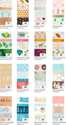 Produktbild von folia 26431 - Washi Tape, Klebeband aus Reispapier, Hotfoil gold II, 4er Set - ideal zum Verzieren und Dekorieren