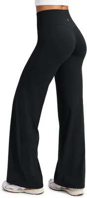 Productafbeelding van Zwarte yogabroek met wijde pijpen en hoge taille voor dames