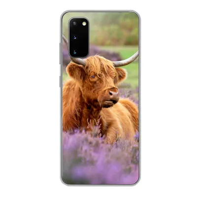 Produktbild von MuchoWow® Handyhülle Schutzhülle Hülle für Samsung Galaxy S20 Schottischer Highlander - Braun - Büsche Silikon Softcase Handy Hülle - Bild