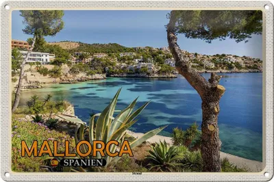 Produktbild von Blechschild Reise 30x20cm Mallorca Spanien Strand Meer Urlaub Stadt