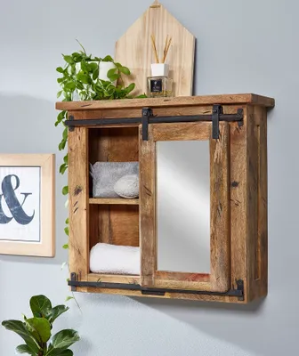Produktbild von Spiegelschrank 68x64cm 'Railroad' Mango & Eisen