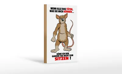 Produktbild von Holzschild Spruch 12x18cm wenn alle täten was sie mich können