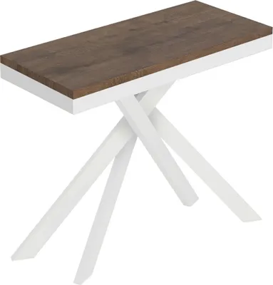 Produktbild von Ausziehbare Konsole 90x40/196 cm Saki Small Evolution Walnussweißer Rahmen