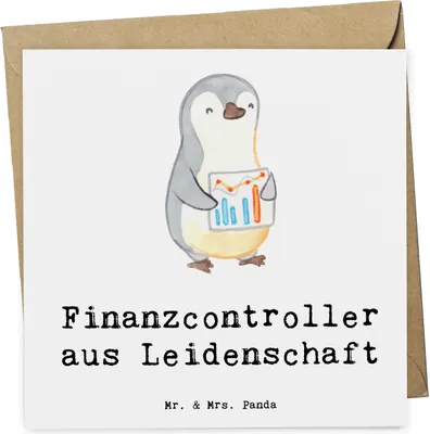 Produktbild von Mr. & Mrs. Panda Grußkarte Finanzcontroller Leidenschaft - Weiß - Geschenk, doppelkarte, Klappkarte, faltkarte, anlasskarte, Glückwunschkarte