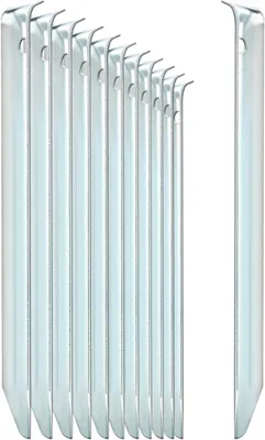 Produktbild von 12x Zeltheringe Stahl, Halbrunde Erdhaken, Für Camping, Mit Loch für Heringheber, Robust
