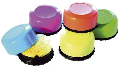Produktbild von Schwammdose DM 55mm x 28mm farbig sortiert