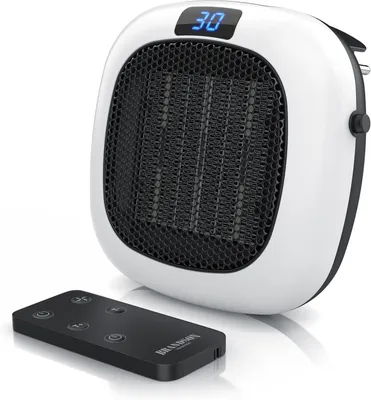 Produktbild von mit Fernbedienung - Ventilatorfunktion, 2 Heizleistungen, verstellbares Thermostat & 1-12 Stunden Timer, Sicherheitsschalter, energiesparend & leise