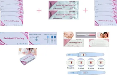 Produktbild von 10 St ück  Lh Ovulationsteststreifen Eisprung Urin Teststreifen Lh Tests Streifen Kit Erste + 2 Stück Schwangerschaftstest