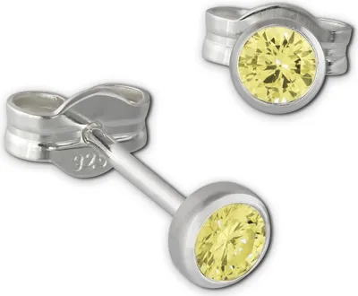 Produktbild von SilberDream Ohrstecker Damen 925 Silber hellgrün Zirkonia Ohrringe 3mm SDO5533L