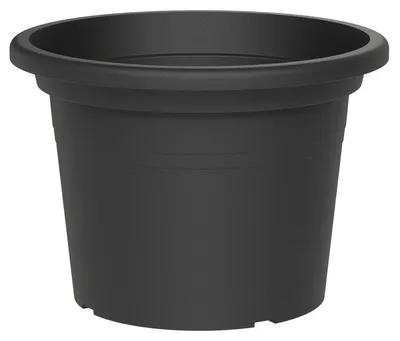 Produktbild von tera® Pflanzgefäße BASIC rund Ash anthrazit 25 cm - Kunststoff