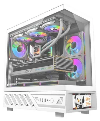Produktbild von DarkFlash DS950V PC Gehäuse mit Display + 6 Lüfter Weiß