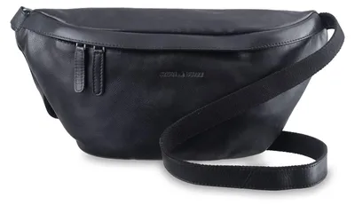 Produktbild von GREENBURRY Leder Umhängetasche Colombiana Boombag Black schwarz