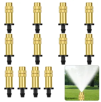 12er-Pack Messing-Sprühdüsen, einstellbar, 10 l/h, 0,7–0,9 m