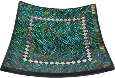 Produktbild von Mosaik-Schale, eckig, 20cm, blau/grün,  VE3