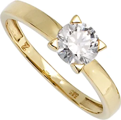 Produktbild von JOBO Damen Ring 333 Gold Gelbgold 1 Zirkonia Goldring Größe 54