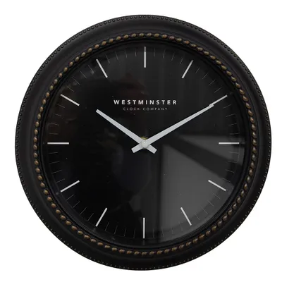 Produktbild von Clayre & Eef Wanduhr Ø 28x5 cm Schwarz Kunststoff