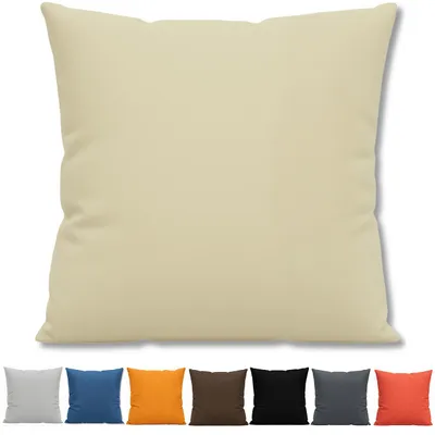 Produktbild von Textom Kissenbezug 40x40 cm 100% Baumwolle Dekokissen Bezug mit Reißverschluss beige