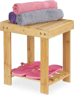 Produktbild von Famanu Bamboe Hocker stabil bis 100 kg - vielseitig einsetzbar - 33,5 x 25 x 31 cm - natur