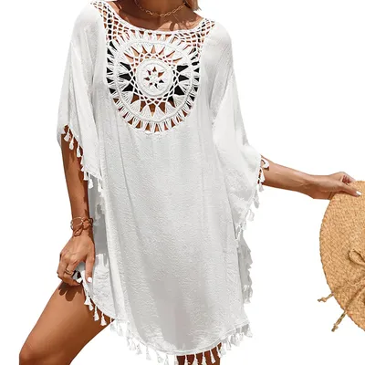 Productafbeelding van Figarge dames strandjurk, bikini-cover-up, zomer, strandvakantie, badpak met ruches