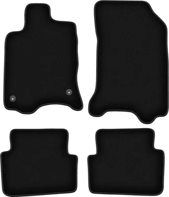 Image de Tapis de sol velours sur-mesure pour Renault Laguna II (2001-2007, break, liftback) noir, jeu 4 pièces, fixations