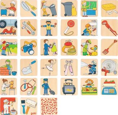 Produktbild von Goki Holz Memory Spiel Berufe - Lernspielzeug für Kinder