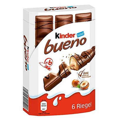 Obrázek produktu pro Kinder bueno 6 jednotlivě balených oplatek s náplní 129g