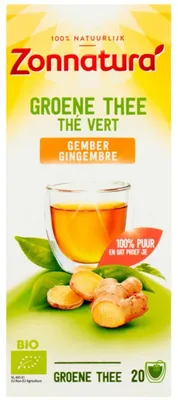 Productafbeelding van Zonnaturagroene Thee Gember  (34 gr)