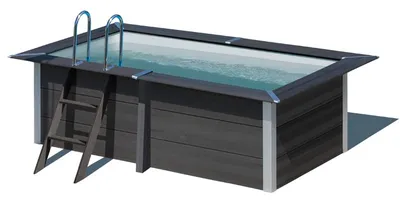 Produktbild von GRE Composite WPC Pool Set rechteck 1,86m x 3,26m x 0,96m Super Komplettset Rechteckpool / 186 x 326 x 96 cm Rechteckbecken Poolset