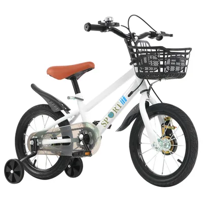 Produktbild von Supfine Kinderfahrrad 16 Zoll Kinder Fahrrad mit Kettenschutz Weiß