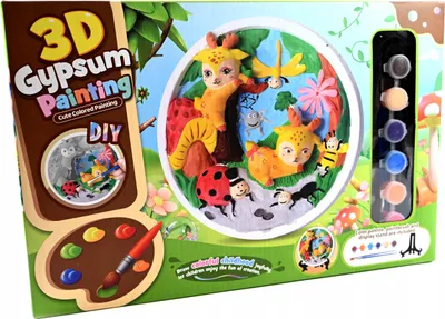 Produktbild von Gipsabdruck Set zum Bemalen - Kreatives Bastelset mit Farben & Giraffen-Motiv