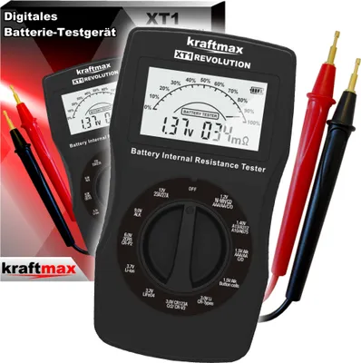 Produktbild von Kraftmax Profi Batterietester XT1 Revolution V2 Akku Batterie Tester der neusten Generation - Testgerät inkl. Innenwiderstand Test