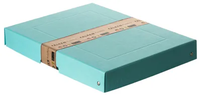 Produktbild von Aufbewahrungsbox Türkis, A4, 32 x 24 x 4 cm, mit Deckel,Pappe, genietet