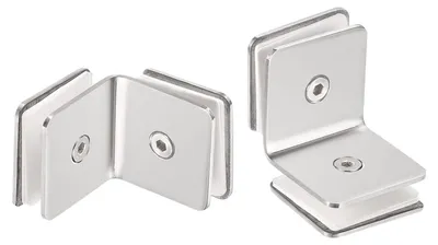 Immagine prodotto di Angolo in vetro a 90 gradi - Per porte doccia con vetro da 8-12 mm - Acciaio inossidabile