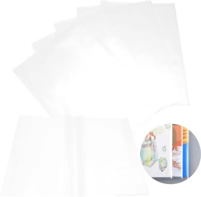 20 Stück Transparente Buchhüllen A4 Wiederverwendbare Buchumschläge für Schule, Büro und Zuhause