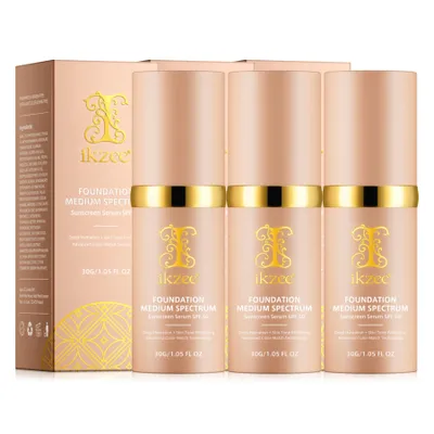 Produktbild von SPF 50 Sonnenschutz Sonnencreme  Foundation Gesicht UV-Schutz Anti-Aging Serum, 3x 30g
