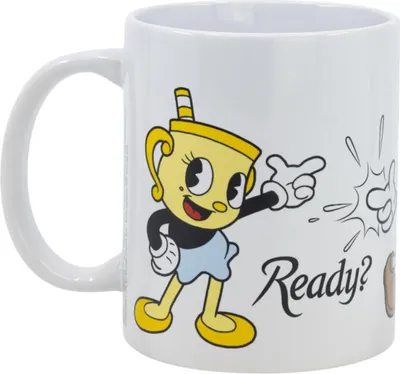 Produktbild von Cuphead & Mugman Tasse 325ml – Keramikbecher im Geschenkset – Fanartikel TV-Serie