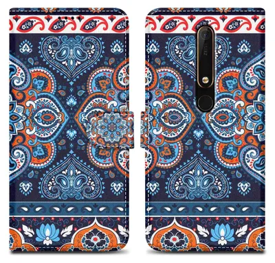 Obrázok produktu pre Cadorabo Ochranné puzdro pre Nokia 6.1 Case Design Blue Puzdro na mobilný telefón Kryt puzdra Magnetický kryt puzdra