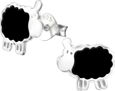 Produktbild von Ohrstecker 925 Sterling Silber mit schwarzes Schaf