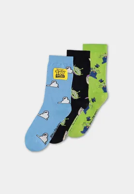 Image de Toy Story 5 - Lot de 3 paires de chaussettes mi-mollet (taille 35-38)
