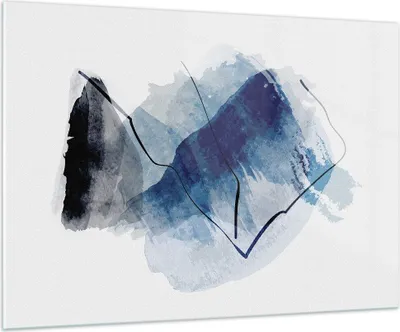 Produktbild von Bilder auf glas - Einteilig - Blau Schwarz Abstraktion - 100x70cm - Glasbilder - Wandbilder - Bilder - zum Aufhängen bereit - Wanddekoration aus Glas - Glas Bilder - Wandbild auf Glas - GAA100x70-5058