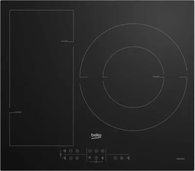Produktbild von Beko HII63201FMT, Schwarz, Integriert, 60 cm, Zonen-Induktionskochfeld, 3 Zone(n), 3 Zone(n)