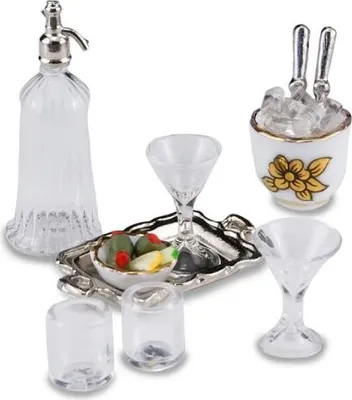 Productafbeelding van Miniature barset met glazen, sodafles en ijsbakje